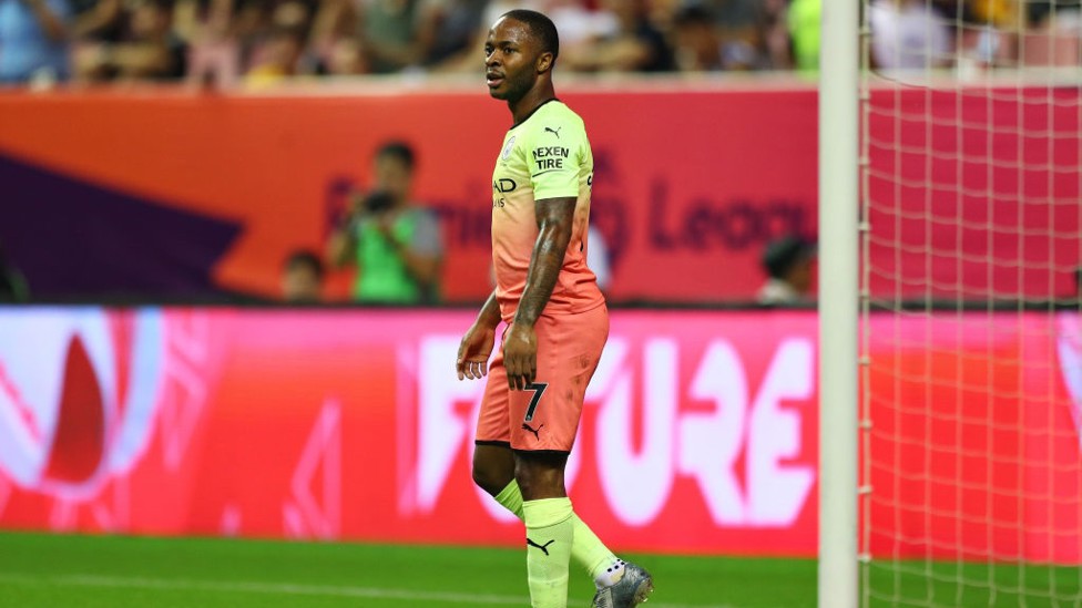 MISSED OPPORTUNITY : Raheem Sterling fired his penalty kick over the bar