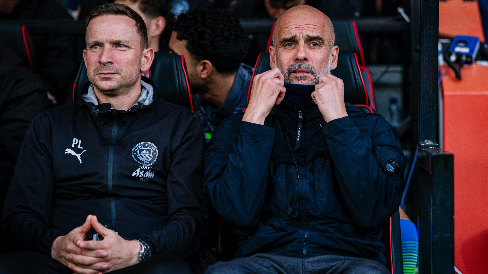 THE BOSS: Pep Guardiola looks on.