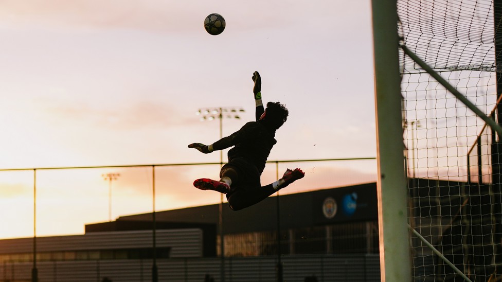 HIGH FLYER: James Trafford takes off....