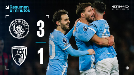 City 3-1 Bournemouth: resumen extendido