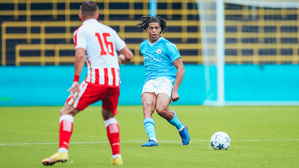 DRIVING FORCE: Jahmai Simpson-Pusey gets City motoring