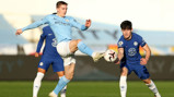 BEST FOOT FORWARD: Goal scorer Liam Delap in the thick of things