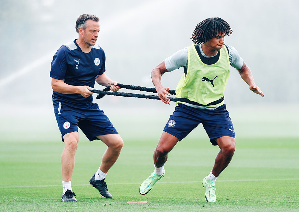 DUTCH DELIGHT: Nathan Ake was also back in the thick of things after his Euro 2020 exploits