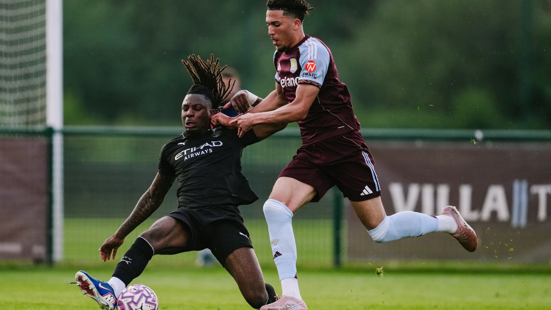 FLYING FULL-BACK : Brooklyn Nfonkeu gets stuck in