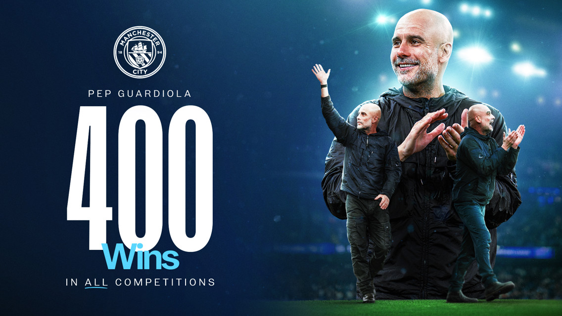 Guardiola reaches 400 victories as Manchester City boss