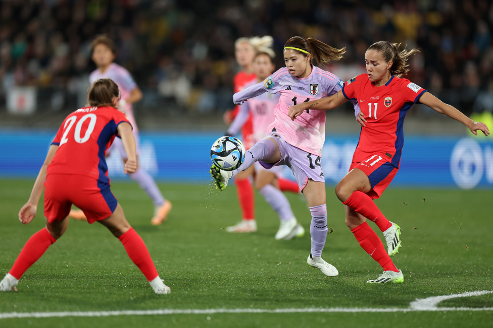 MIGHTY MIDFIELDER : Yui Hasegawa, pictured against Norway in the Round of 16, was a vital figure in Japan’s midfield throughout the tournament.