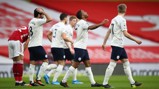 STERLING JOB: Raz celebrates his goal.