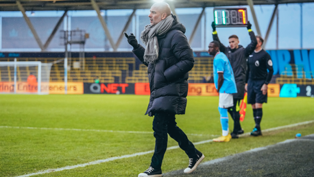 PEP TALK: Passing on instructions from the touchline.