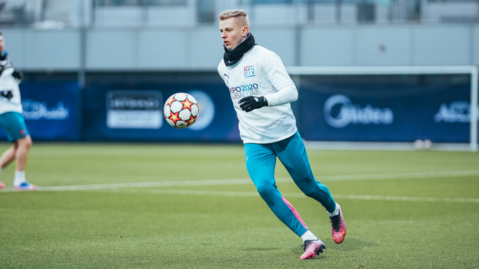ON THE BALL: Oleks Zinchenko gets down to work