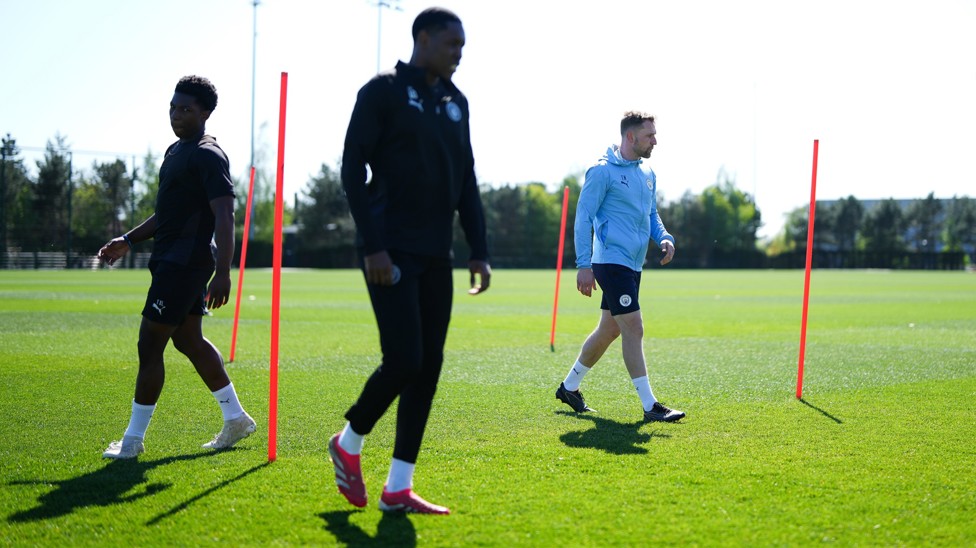 SUNNY SIDE UP: A rare warm day at the CFA as the players are put through their paces