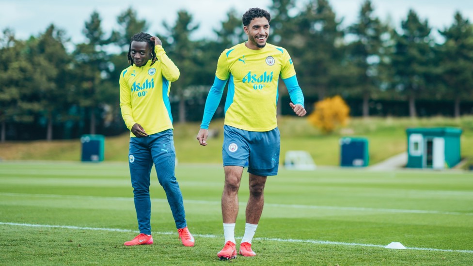 DOUBLE TROUBLE : Jeremy Doku and Omar Marmoush will be hoping to showcase their abilities at St Mary’s Stadium on Saturday