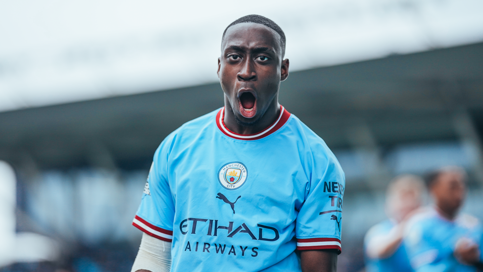 CLASS FROM CARLOS : Carlos Borges celebrates one of his two efforts in the EDS win over Liverpool.