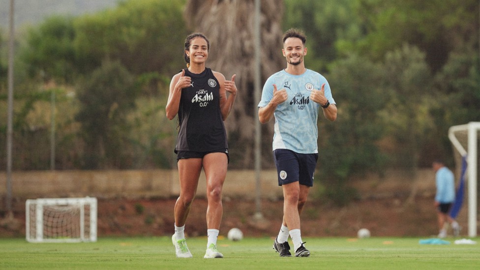 ALL SMILES : Great to see you out on the pitch, Mary!