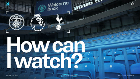 How can I watch City v Tottenham on TV around the world?