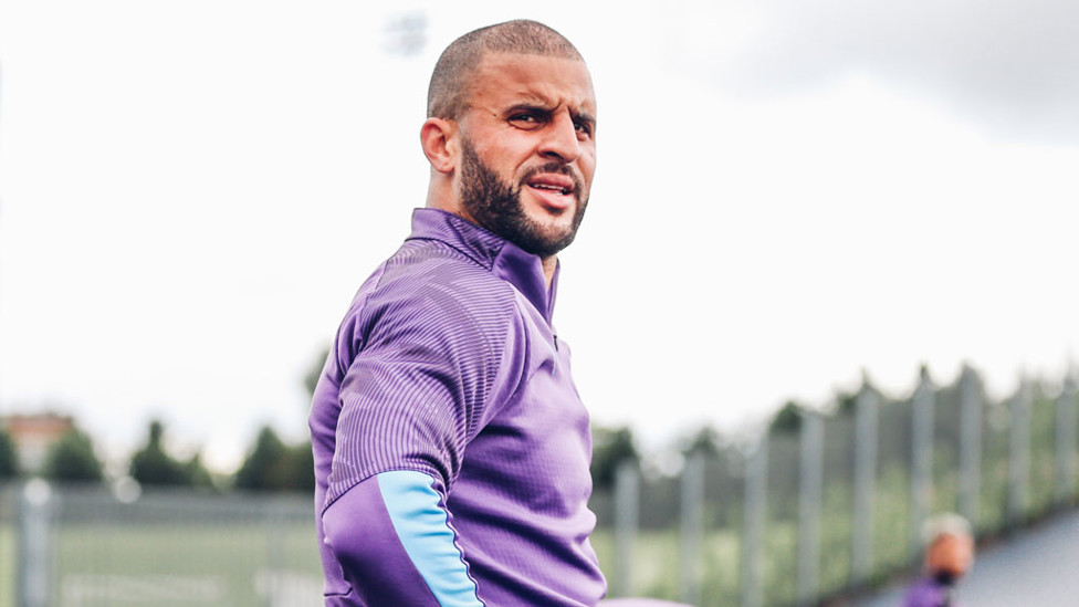 TUESDAY TUNE UP : Kyle Walker prepares to get down to work
