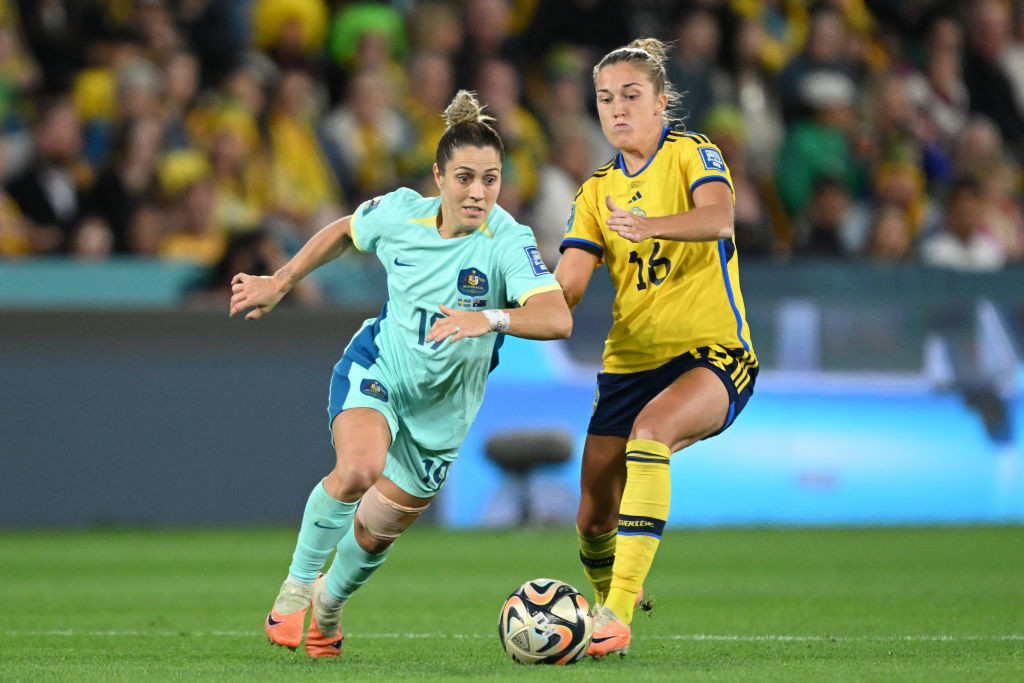 ACTION STATIONS: Filippa Angeldahl battles for possession.