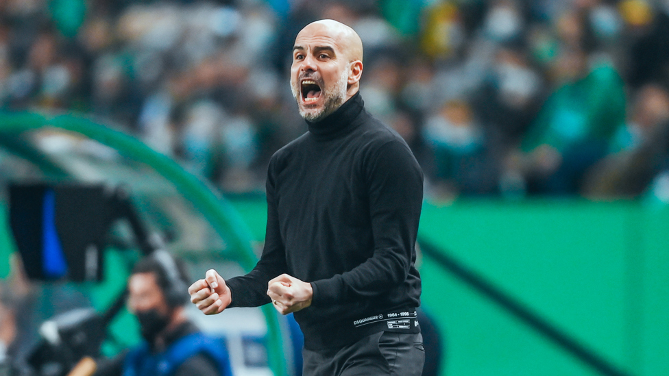 PASSIONATE PEP : The boss loving every minute of the first half!