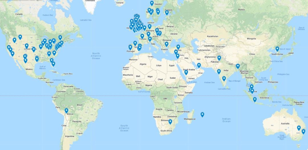 ALL AROUND THE WORLD: The geographical spread of our Blue Run participants stretched around the globe!