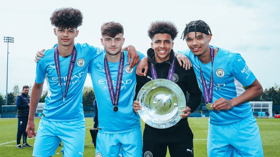 SUCCESS : And helped achieve Under-18 Premier League North title triumph. 