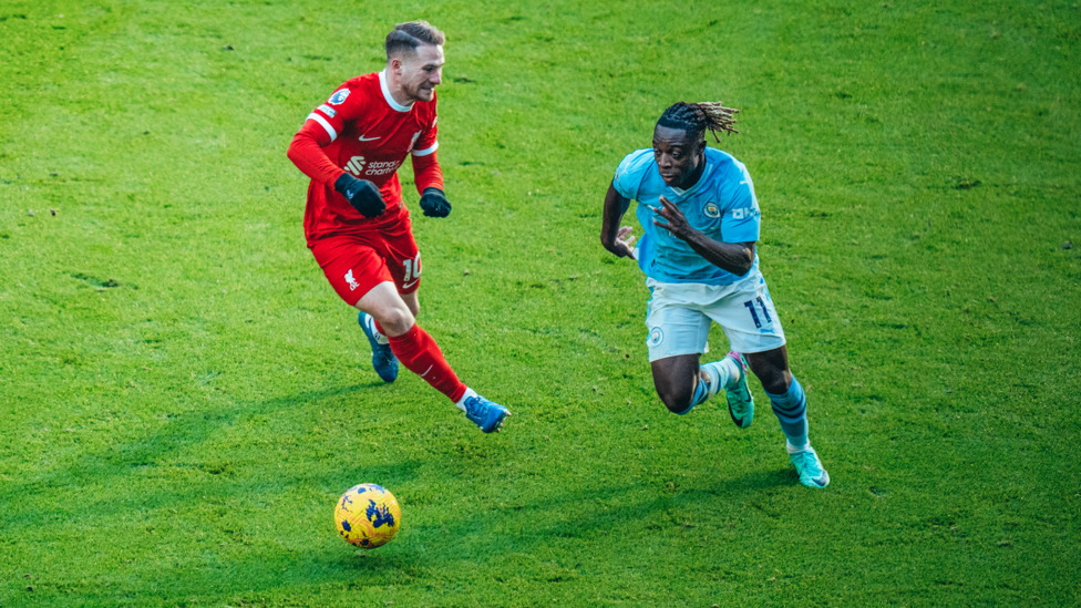 DAZZLING DOKU: Jeremy Doku creating chances to put us ahead once more