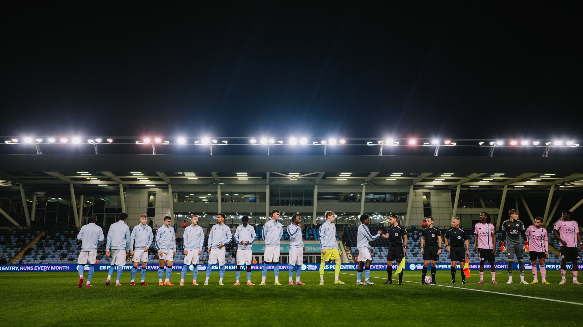 LINE-UP : City's team take centre stage.