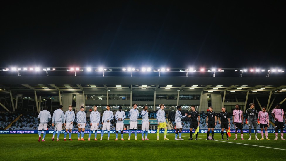 LINE-UP : City's team take centre stage.