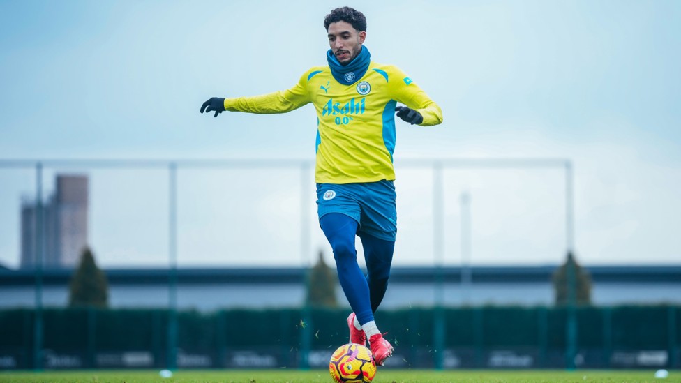 ON THE BALL  : Omar Marmoush drives with the ball.