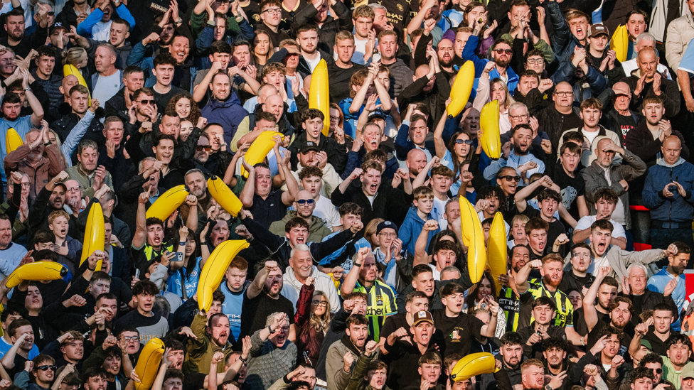FANTASTIC: The City fans - and a trusty army of inflatable bananas!