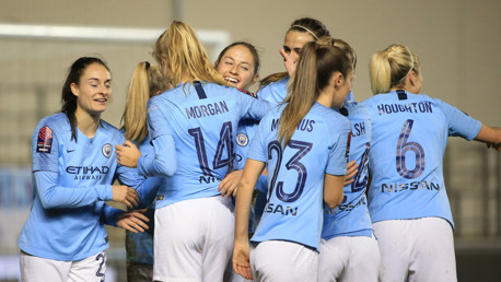 CELEBRATION: The Blues go 2-1 up.