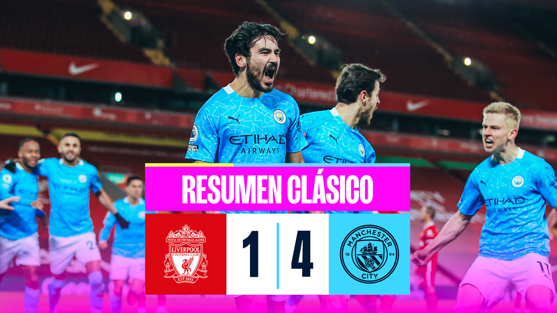 Liverpool 1-4 City: resumen clásico