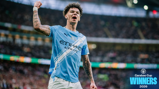 Blurred image of a Manchester City football player celebrating with arm raised. 'Carabao Cup Winners 2026' text visible on the right.