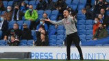THE BOSS: Pep makes his voice heard on the touchline.