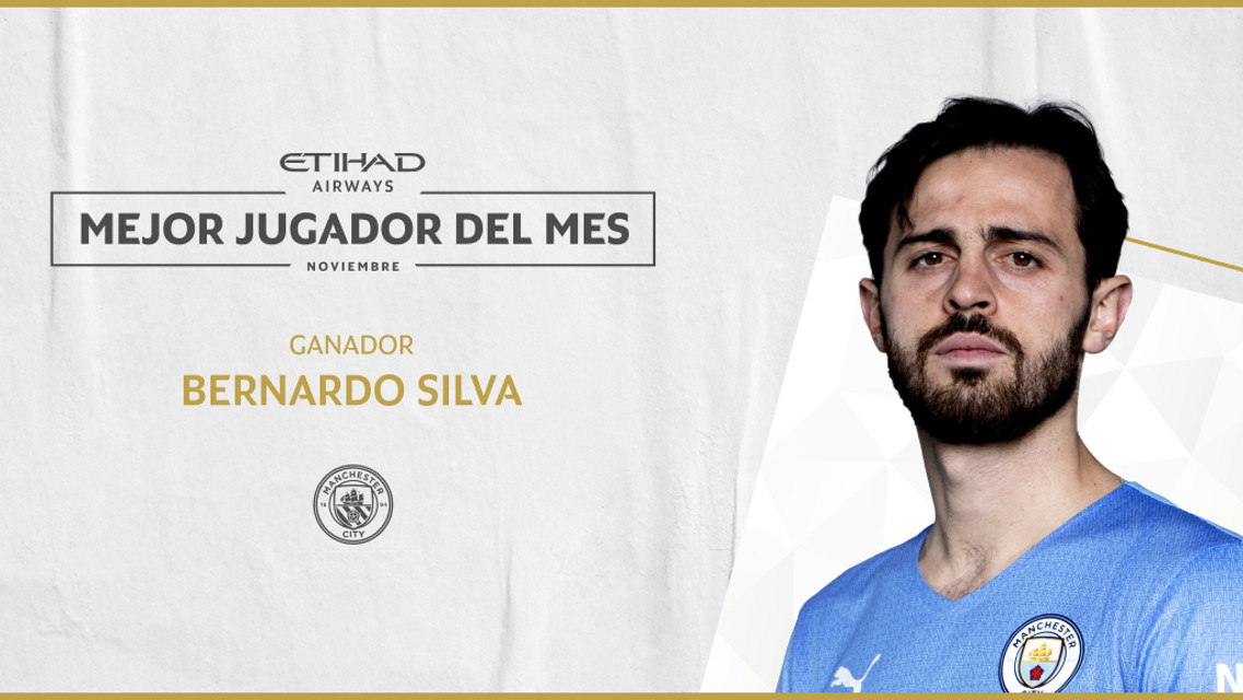 Bernardo vuelve a ganar el premio al jugador Etihad del mes