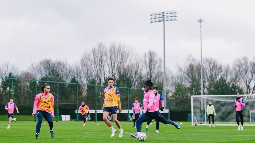 BIG HITTER : Jeremy Doku with the strike