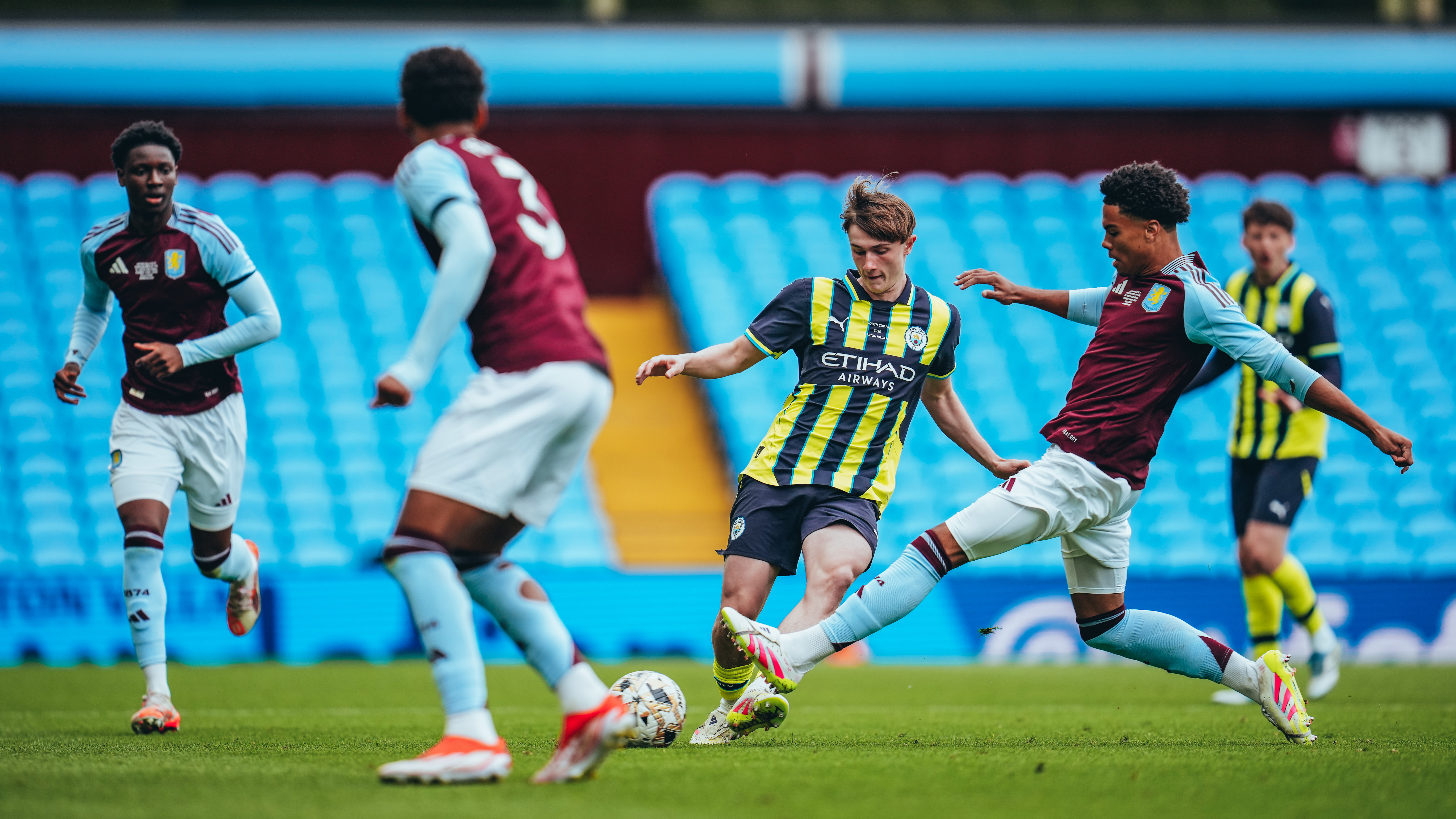 MIDDLE MARCH: Finlay Gorman drives forward for City.