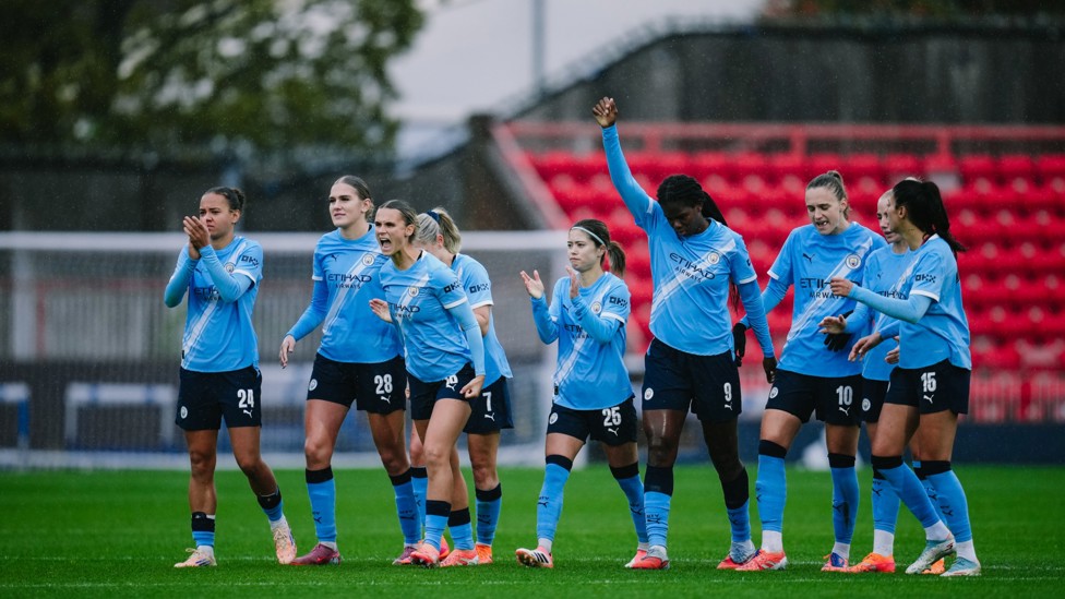 PURE PASSION: Celebrations as Laura Blindkilde Brown fired in the winning penalty