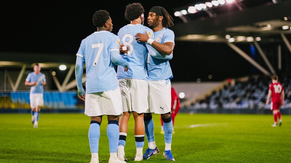 ADVANTAGE, CITY : Floyd Samba's early strike gives City the lead.