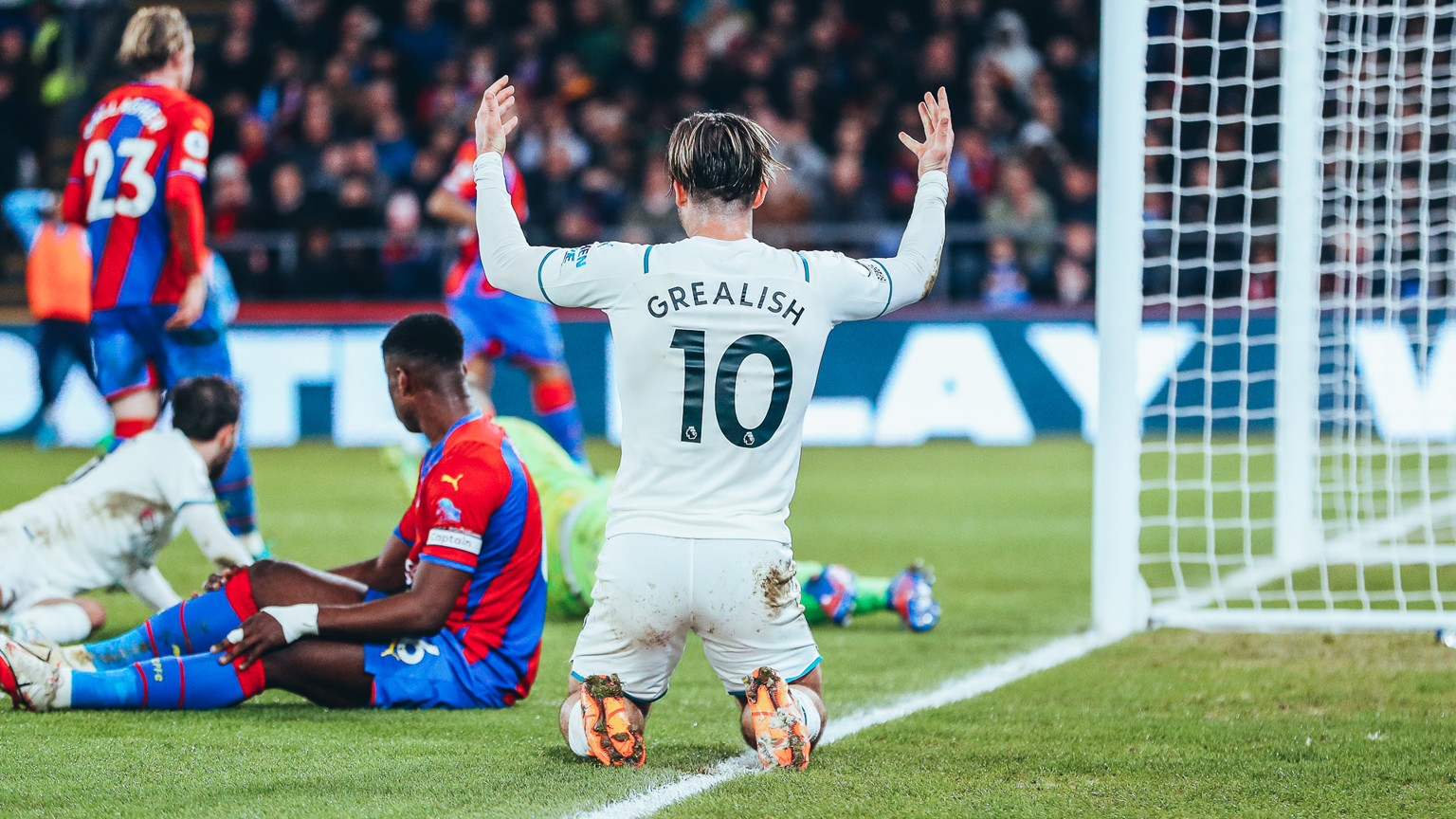 DISBELIEF: Grealish reacts as Bernardo pokes just wide.