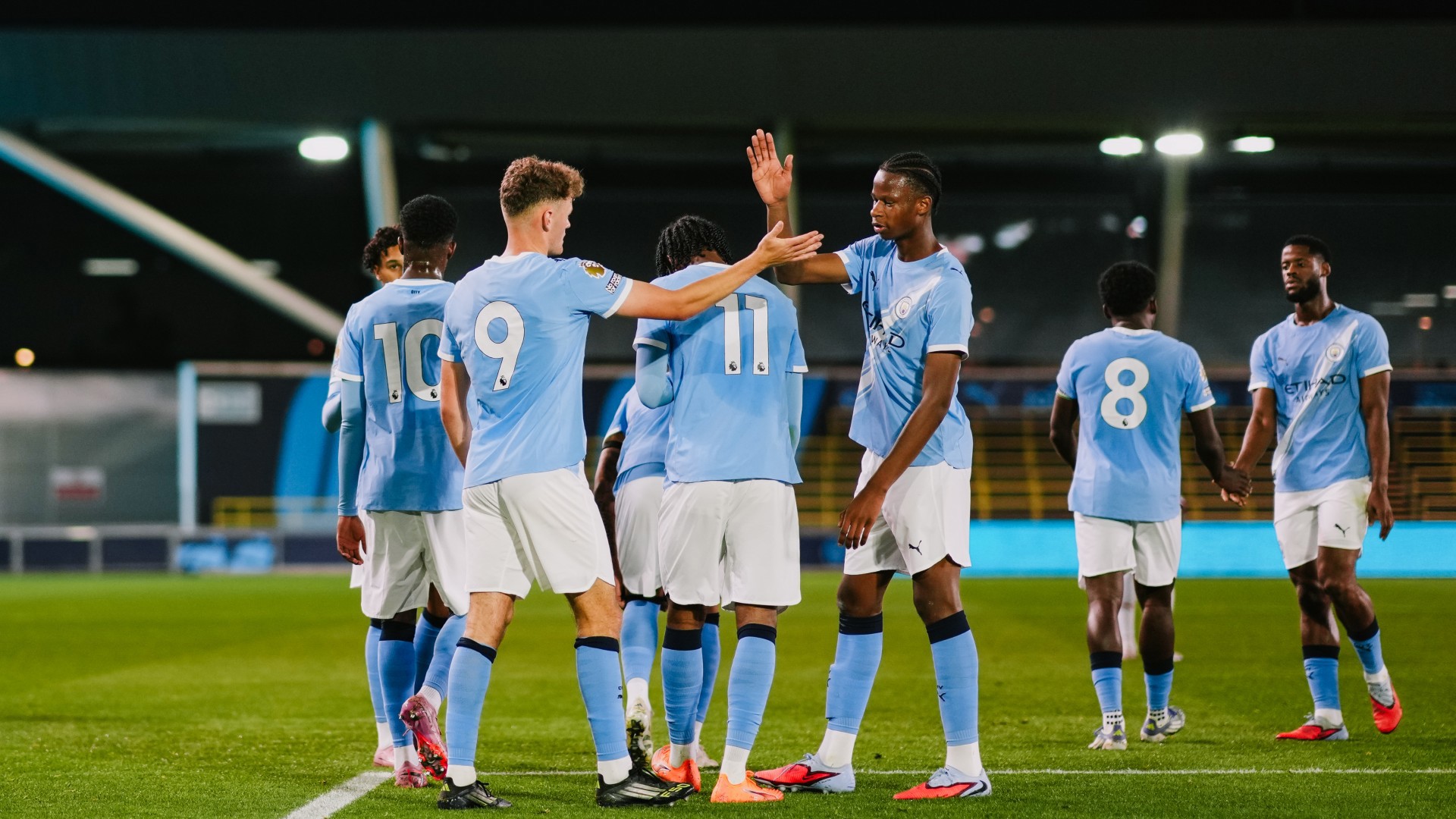 TOGETHER : The team celebrates Matty Warhurst's goal.