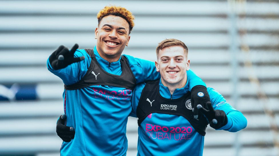 CITY STARLETS : Morgan Rogers and Liam Delap pose for the camera
