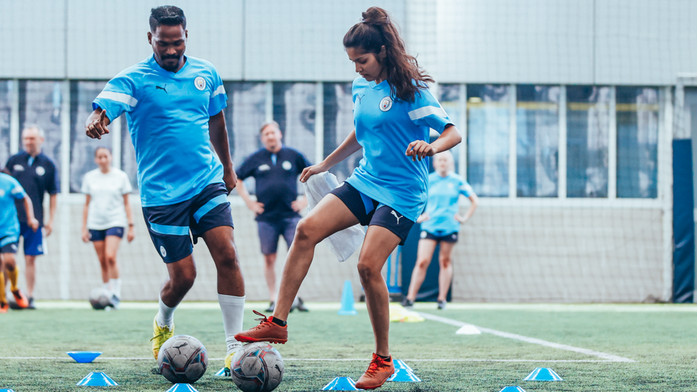 PUTTING IT INTO PRACTICE : Young Leaders take part in a Football & WASH session that they can take back to their project in India