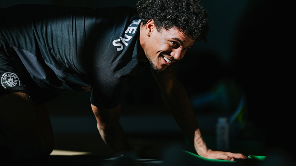 GET DOWN : Oscar Bobb looks happy to be at the CFA