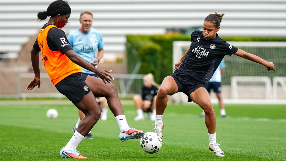 GO FOR IT : Bunny Shaw and Beney in the challenge