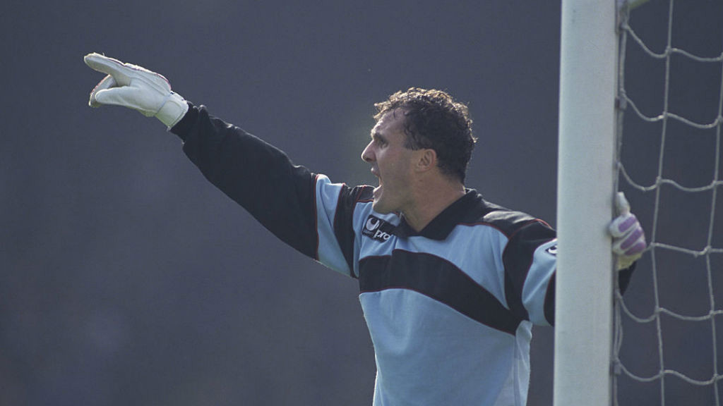 POINTING THE WAY: John Burridge barks out instructions