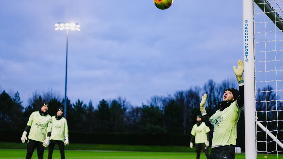 STOPPER  : James Trafford readies to make a save. 