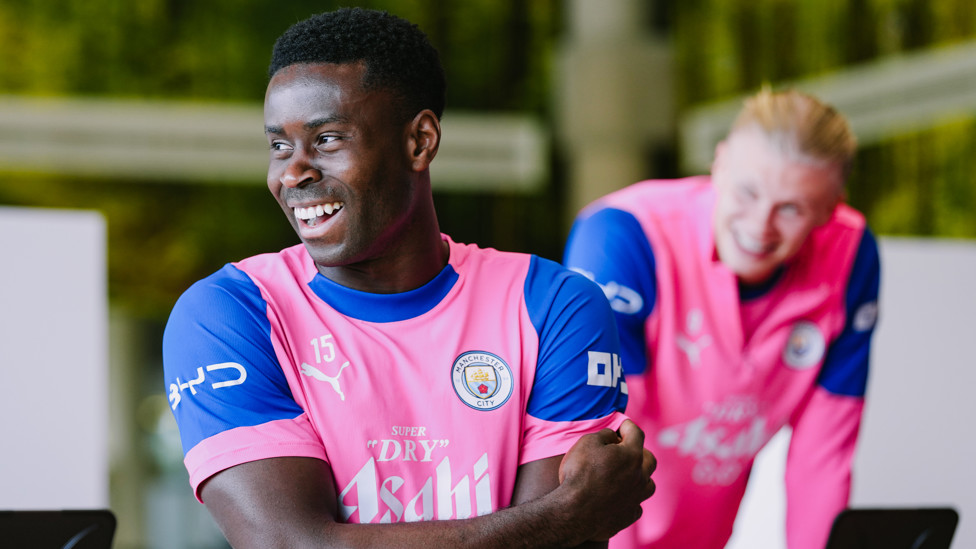 ALL SMILES  : Marc Guéhi in fine spirits after his strike against Chelsea. 
