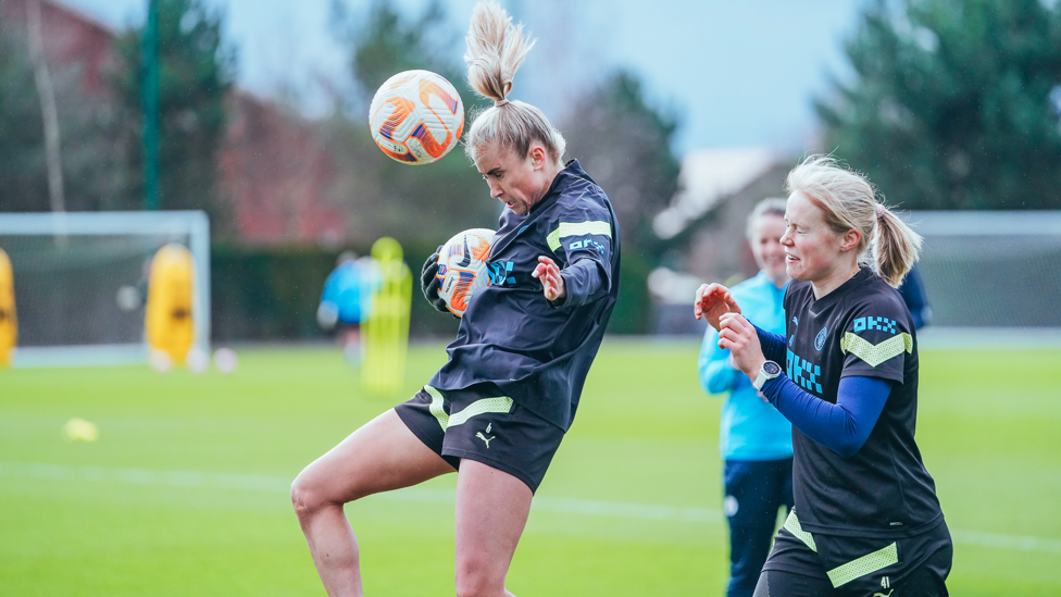 HEADED HOME : Houghton rises high above Julie Blakstad
