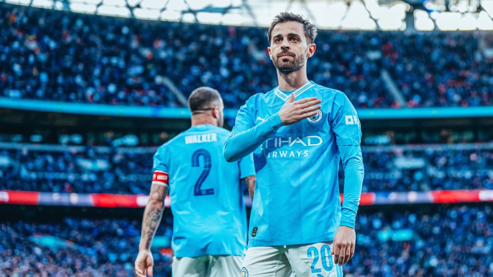 SEMI SCORER : Bernardo Silva after his winning goal in the FA Cup semi-final