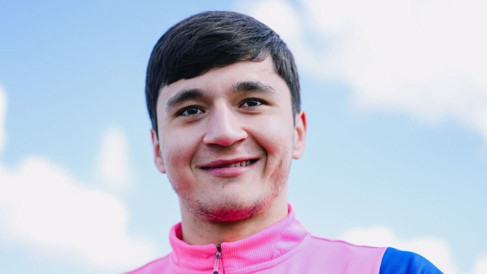 BLUE STEEL  : Abdukodir Khusanov spots our snapper. 