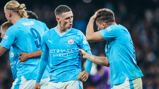 DEADLY DUO: Foden celebrates with Alvarez.